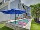 Backyard featuring a pool, patio, outdoor seating, and lush landscaping at 628 Bracket St, Fort Mill, SC 29708