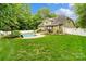 Spacious backyard featuring a pool, well-manicured lawn, and mature trees for privacy at 1009 Jerry Ln, Matthews, NC 28105