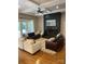 Spacious living room with a fireplace, recessed lighting, and hardwood floors at 1427 Kinks Ln # 47, Maiden, NC 28650