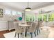 Sunlit dining area with a stylish table set for a meal, complemented by numerous windows and chic décor at 1467 Tranquility Blvd, Lancaster, SC 29720