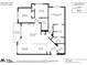Detailed floor plan boasts living, dining, kitchen, two bedrooms, two baths, and a balcony at 14979 Santa Lucia Dr # 2408, Charlotte, NC 28277
