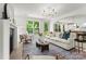 Inviting living room with a cozy fireplace, large windows, and seamless flow to the kitchen and outdoor deck at 2033 Camp Greene St, Charlotte, NC 28208