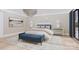 Serene main bedroom with a chandelier, a comfortable bed, and large windows overlooking the pool at 2413 Cross Country Rd, Charlotte, NC 28270