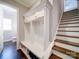 Mudroom area offering coat storage and access to the stairwell at 4025 Foxes Trl, Cramerton, NC 28032