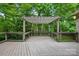 A wooden deck features a pergola covering and overlooks backyard scenery at 4133 Hoffmeister Dr, Waxhaw, NC 28173