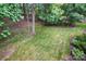 Manicured backyard featuring lush greenery, and mature trees, creating a private retreat at 4133 Hoffmeister Dr, Waxhaw, NC 28173