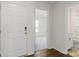 Bright foyer with view into bedroom and bathroom featuring hard wood floors at 4677 Fanning Rd, Hickory, NC 28602