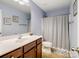 Bathroom with a toilet, a shower with curtain, and a wood vanity at 5369 Concord Rd, York, SC 29745