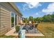 Inviting back patio with outdoor seating perfect for entertaining and relaxing at 608 Latrobe Dr, Iron Station, NC 28080