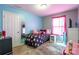 bedroom with pastel walls, shag carpet, and a polka dot bedspread at 693 Carybrook Ct, York, SC 29745