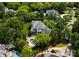 Sprawling estate surrounded by mature trees, featuring a pool and well-manicured lawns at 8813 Covey Rise Ct, Charlotte, NC 28226