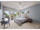 Bedroom with ample natural light, desk, and outdoor access to balcony at 8813 Covey Rise Ct, Charlotte, NC 28226