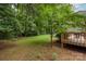 View of the yard, deck and exterior elevation of the house at 8968 St Croix Ln, Charlotte, NC 28277