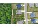 An aerial view shows the location of the house in relation to other homes at 9833 Ardley Park Way, Mint Hill, NC 28227