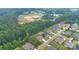 An aerial view shows the location of the homes in relation to a nearby baseball park at 9833 Ardley Park Way, Mint Hill, NC 28227