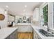 Bright, modern kitchen with hardwood floors, white cabinetry, and stainless steel appliances at 11103 Fountaingrove Dr, Charlotte, NC 28262