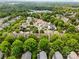 Panoramic aerial view of a residential area with mature trees and community amenities at 1123 Market St, Fort Mill, SC 29708