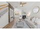 Comfortable living room with hardwood floors, fireplace, and an open layout to the kitchen at 1123 Market St, Fort Mill, SC 29708