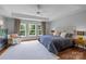 Spacious main bedroom with tray ceiling, large windows, and hardwood floors and a sitting area at 2009 Waterbury Ln, Waxhaw, NC 28173