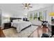 Bright bedroom with a ceiling fan, large window, and carpeted floors at 2010 Brightflower Ln, York, SC 29745