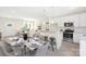 Bright open-concept area integrating the dining area, kitchen, and living space, perfect for entertaining at 212 Queens Ct, Gastonia, NC 28052