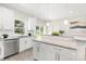 Modern, all-white kitchen with stainless steel appliances, granite countertops, and a breakfast bar at 212 Queens Ct, Gastonia, NC 28052