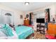 This bedroom has brightly colored décor and is equipped with a flat screen television for your enjoyment at 2210 Joes Lake Rd, Shelby, NC 28152