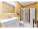 Bright bathroom with vanity, shower, and toilet at 2709 Blythe Rd, Waxhaw, NC 28173
