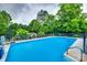 In-ground pool featuring diving board and lush surrounding landscaping at 3447 Filbert Hwy, Clover, SC 29710
