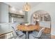 Charming dining room features a wooden table, wicker chairs, decorative chandelier, and built-in cabinets at 5127 Lansing Dr, Charlotte, NC 28270