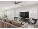 Comfortable living room with a modern entertainment center, stylish seating, and ample natural light from shuttered windows at 5481 Comiskey Aly, Kannapolis, NC 28081