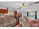 Comfortable living room with an open concept to the kitchen and dining room at 7232 Executive Cir, Denver, NC 28037
