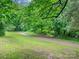 Long driveway surrounded by mature trees and greenery, offering privacy and a scenic entrance at 7317 Red Branch Ln, Charlotte, NC 28226
