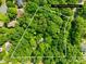 Aerial view of a 2.25 acre lot surrounded by mature trees in a residential area at 7949 Ritter Dr, Charlotte, NC 28270