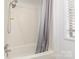 A bathroom showcasing a shower with a gray curtain at 10 Cedarvilla Dr, Rock Hill, SC 29730