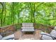 Relaxing deck surrounded by lush greenery, featuring comfortable seating and a perfect space for outdoor enjoyment at 10215 Balmoral Cir, Charlotte, NC 28210