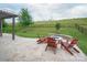 Backyard patio features Adirondack chairs, firepit, and green space at 1244 Weir Ct, Fort Mill, SC 29708