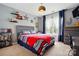 Bedroom features a stylish bed, window with curtains, and decorative star accents at 147 Whitley Mills Rd, Fort Mill, SC 29708