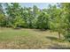 Lush backyard with mature trees, a fence, and expansive lawn at 15344 Cimarron Hills Ln, Charlotte, NC 28278