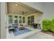Stylish covered patio with comfortable seating and adjacent bar area ideal for outdoor living at 15344 Cimarron Hills Ln, Charlotte, NC 28278