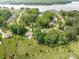 Aerial view of a scenic neighborhood featuring lush greenery and a serene lake at 208 South Shore Dr, Belmont, NC 28012