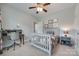 Bedroom with large window, airplane-themed decorations, and neutral carpet at 268 Hillsborough Ln, Rock Hill, SC 29732