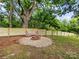 Backyard fire pit is surrounded by gravel and has two chairs, perfect for enjoying cool nights outdoors at 3042 Cresthill Dr, Charlotte, NC 28212