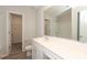 Bright bathroom featuring a large vanity, mirror, and shower-tub combo at 3349 Ellingford Rd, Charlotte, NC 28214