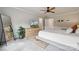 Comfortable main bedroom with neutral colors, an area rug, and access to bathroom at 500 Cedar Knoll Cir, Pineville, NC 28134