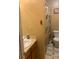 Functional bathroom features a single sink, toilet, and shower-tub combination at 5816 Rocky Mount Ct, Charlotte, NC 28214