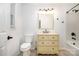 Cozy bathroom featuring a vanity, a toilet, and a shower and tub combination at 5926 Sharon Rd, Charlotte, NC 28210
