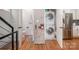 Conveniently located laundry with stacked washer/dryer near updated kitchen at 925 Westbrook Dr # B, Charlotte, NC 28202