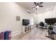Home office featuring hardwood floors, lots of lighting, and ample desk space at 118 Tayport Dr, Troutman, NC 28166
