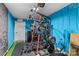 Home gym with weight-lifting equipment and blue walls at 124 Kristin View Ln # C, Troutman, NC 28166